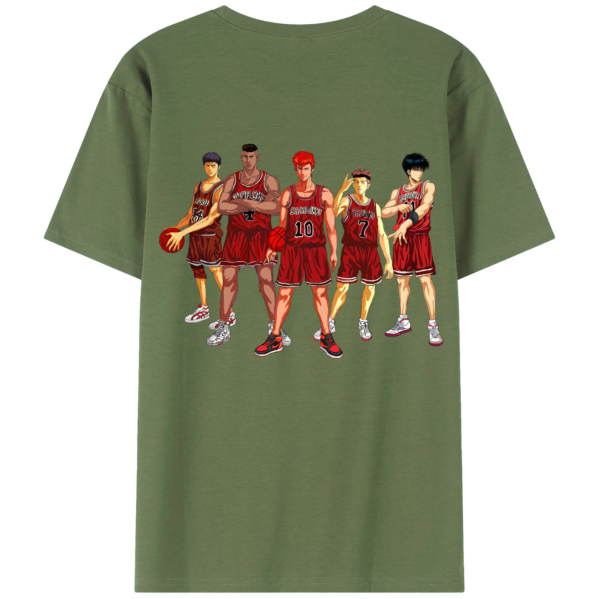 （画像用） SLAM DUNK／スラムダンク 綿100％ メンズ半袖Tシャツ（バックプリント） 通気性